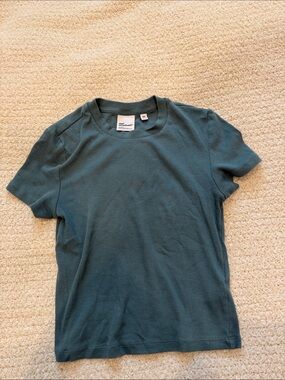 TNA Teal Ribbed Crew Neck Tee